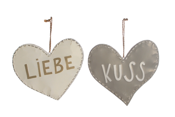 Anhänger Herz Liebe / Kuss 2er Set